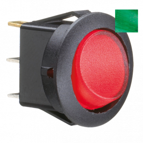 Kontakt rund on/off grn 19mm hul 16amp