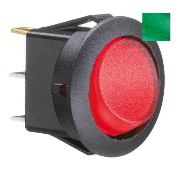 Kontakt rund on/off grn 19mm hul 16amp