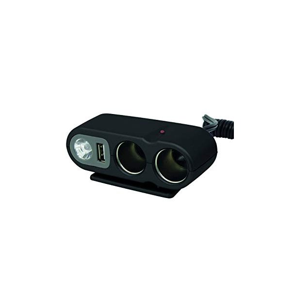 Strmudtag dobbelt m/usb+lys