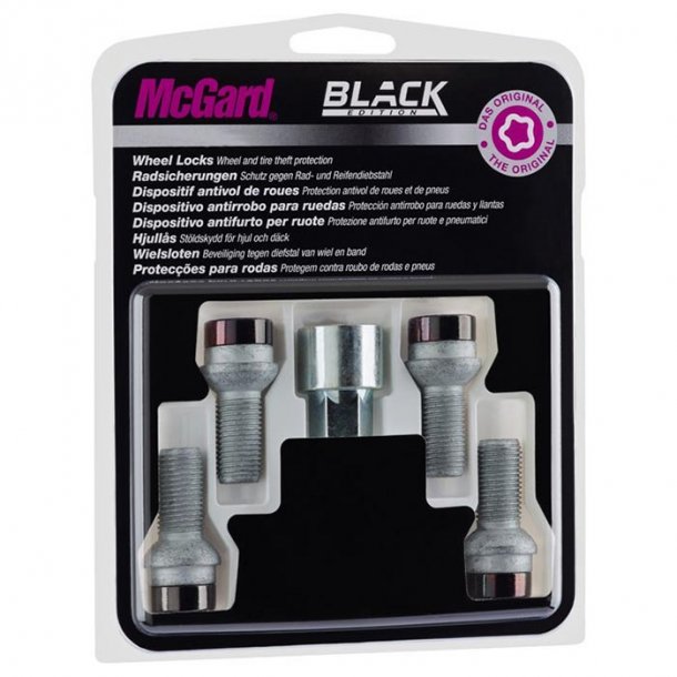 Mcgard lsebolt m14x1.50 kugle sort
