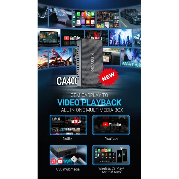 Trdls Apple Carplay &amp; Android Auto / Netflix + Youtube