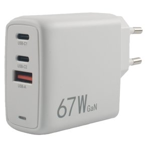 Elworks 67W lader m. 3 udtag 2 USB-C/1 USB-A