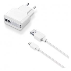 Cellularline 220V lader lightning kit, 12W, Apple, hvid