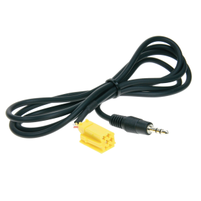 Aux adapter MINI-iso->mini-jack 1,25 m.