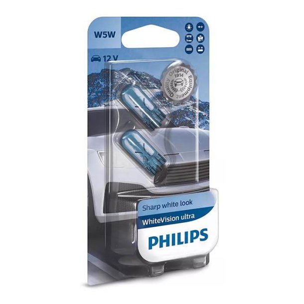 Philips WhiteVision ultra W5W 2 stk.