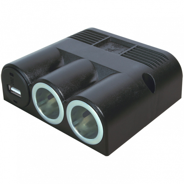 Strmudtag med 2+USB til skruemontering