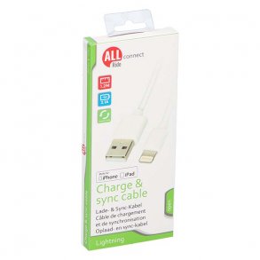 Allride Connect 2,0 ladekabel USB til Lightning (iPhone