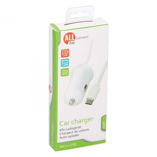 Allride Connect 2,0 cigarett�nder oplader, Micro-USB, 1