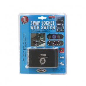 Allride cigart�nderudtag, 3 x str�mudtag, 1 x USB-udtag