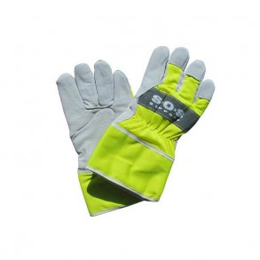 Allride SOS Support , Arbejdshandsker l�der, gul,