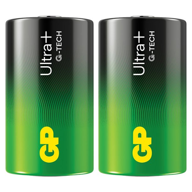 GP Ultra Plus Alkaline  D-batteri 13AUP/LR20 2-pak