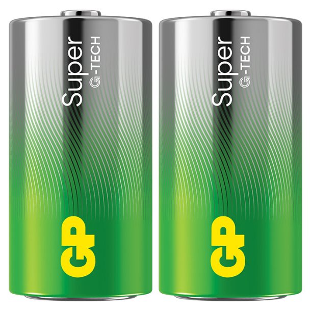 GP Super Alkaline  C-batteri 14A/LR14 2-pak