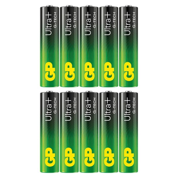 GP Ultra Plus Alkaline  AAA-batteri 24AUP/LR03 10-pak