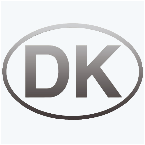 Udsk�ret dk skilt s�lv bogstavh�jde 33mm