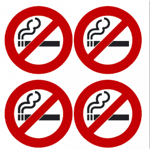 Ikke ryger, 5, transparent ark m/4stk