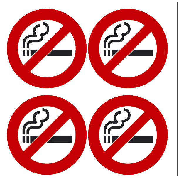 Ikke ryger, 5, transparent ark m/4stk