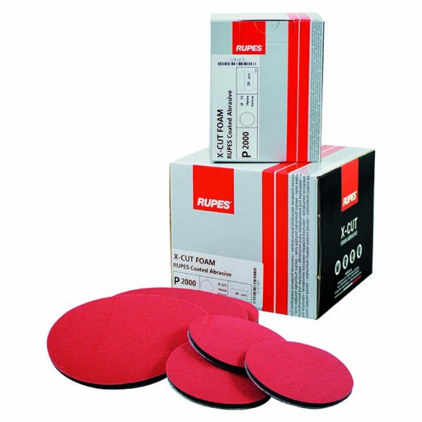 Rupes X-cut skum sliberondel, �:75 mm. P2000, 20 stk.