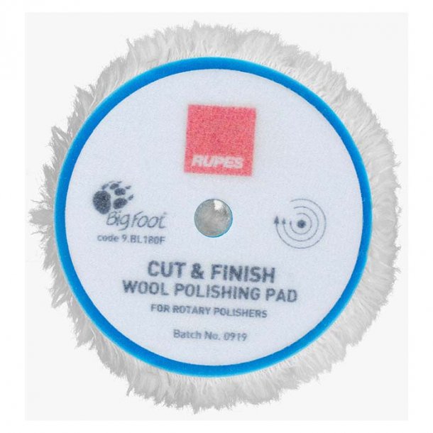 Rotary �:200 mm wool pad, cut & finish �:165mm, 1 stk.