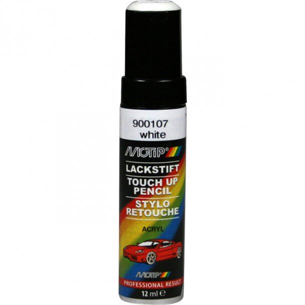 Lakstift akryl autolak hvid 12ml