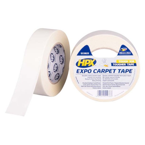 tetraeder Vejfremstillingsproces Fugtig Expol tape til tæpper, hvid, 38mm x 25m - Tape - Driver.dk
