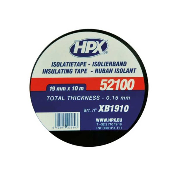 Lux isolerbnd sort 1 stk. 19mm x 10m