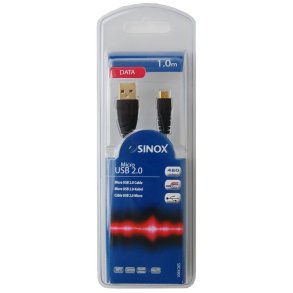 Sinox USB til Micro USB 2.0 1m sort 