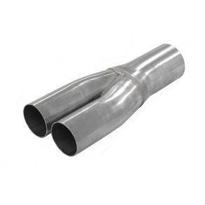 Rustfri y-stykke 1x76 -> 2x63,5mm