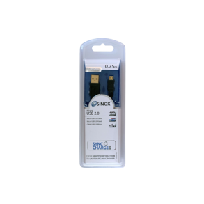 Sinox USB til Micro USB 2.0 0,75m sort